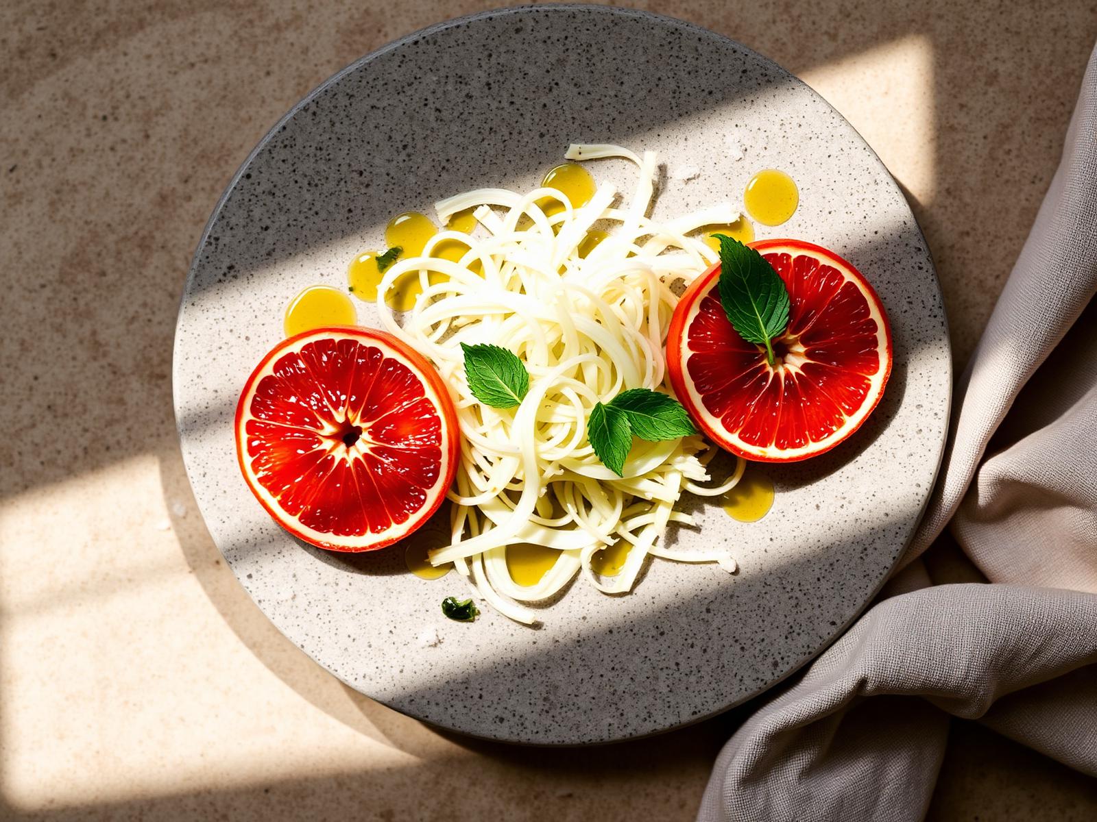 Shaved fennel, blood orange & Arbequina — Finishing recipe